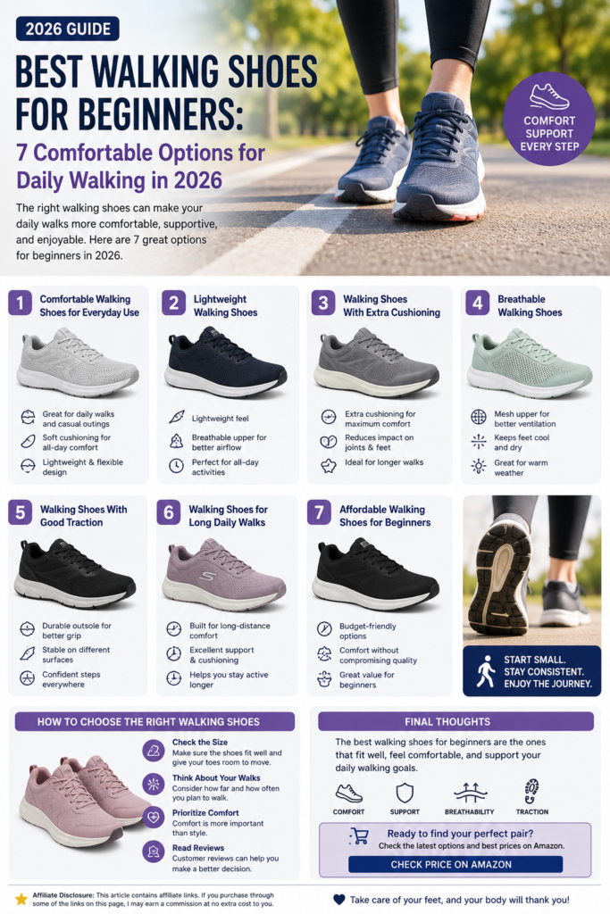 Best Walking Shoes for Beginners: 7 Comfortable Options for Daily Walking in 2026